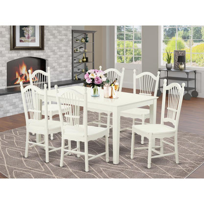 Dining Room Set Linen White, CADO7-LWH-W