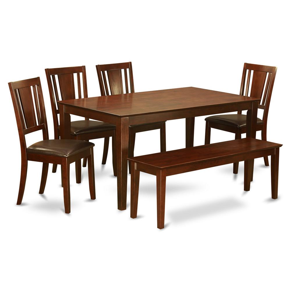 6  Pc  Kitchen  Table  with  bench-Kitchen  Table  and  4  Chairs  and  Bench
