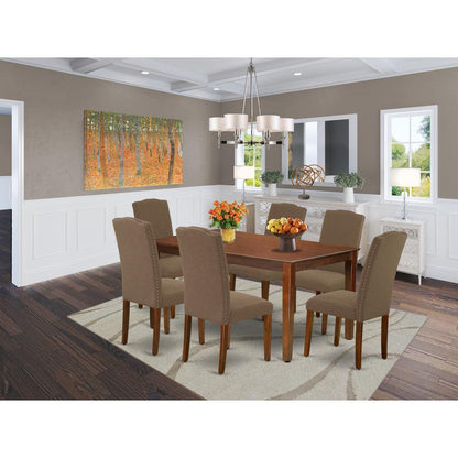 Dining Room Set Mahogany, CAEN7-MAH-18