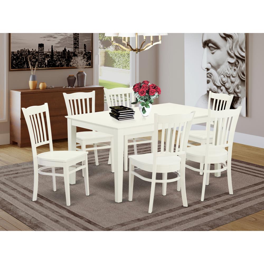 Dining Room Set Linen White, CAGR7-LWH-W