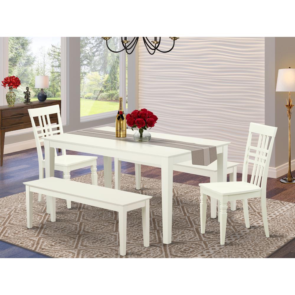 Dining Room Set Linen White, CALG5C-LWH-W