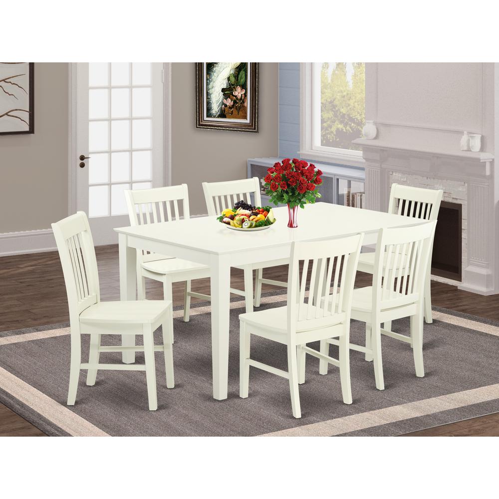 Dining Room Set Linen White, CANO7-LWH-W