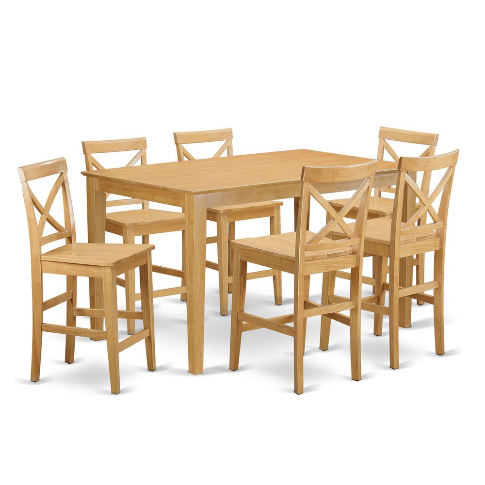 7  PC  counter  height  Table  and  chair  set  -  high  top  Table  and  6  dinette  Chairs.