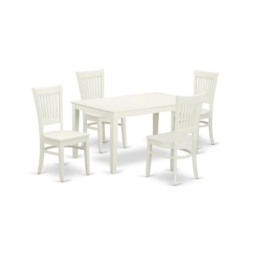 Dining Table- Dining Chairs, CAVA5-LWH-W