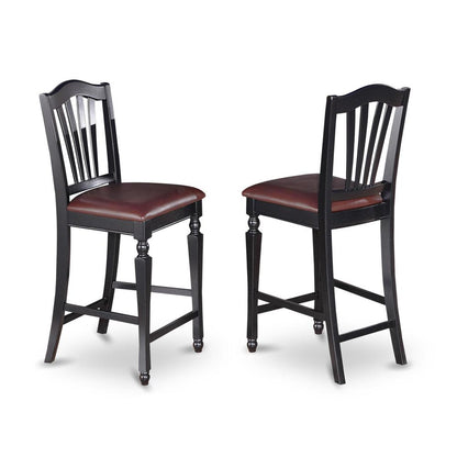 Chelsea  Stools  with  FAUX  LEATHER  upholstered  seat,  24"  seat  height,  Set  of  2