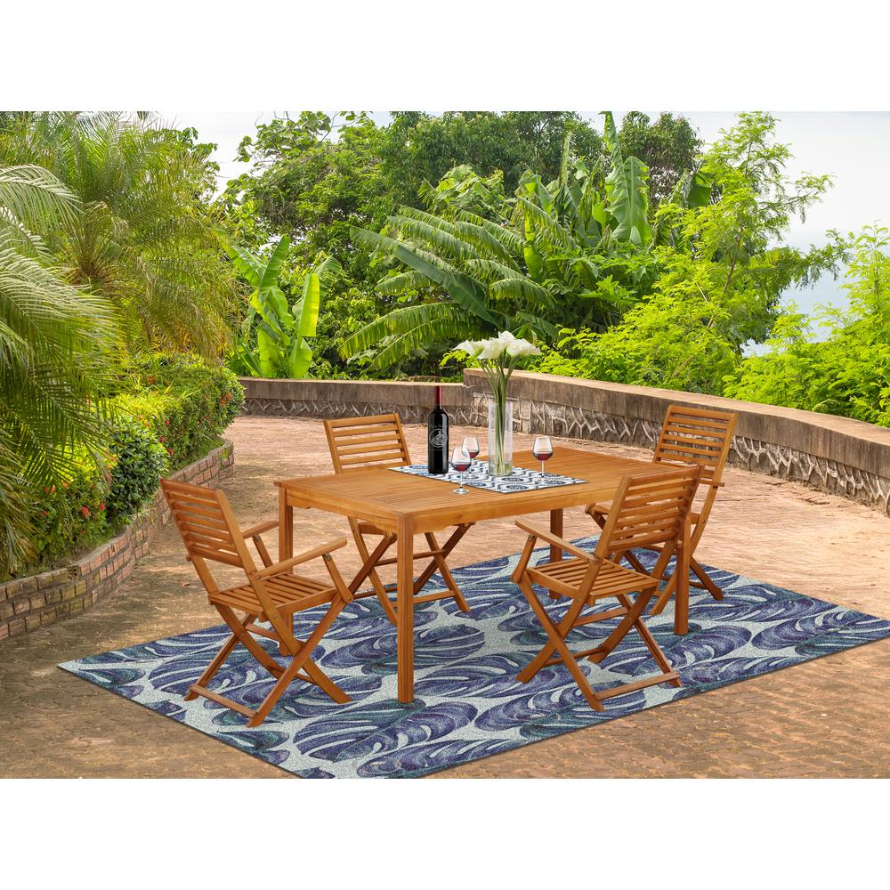 Wooden Patio Set Natural Oil, CMBS5CANA
