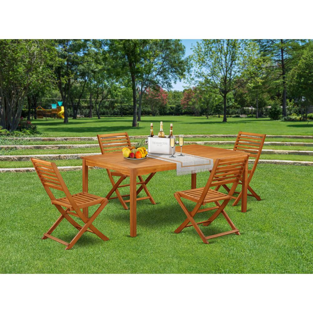 Wooden Patio Set Natural Oil, CMBS5CWNA