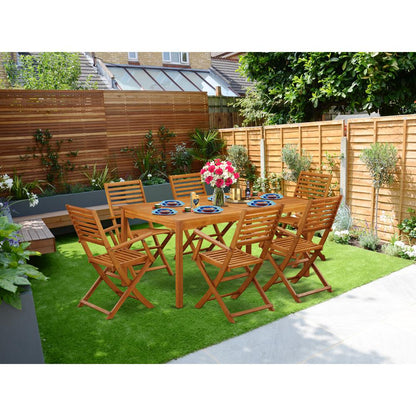 Wooden Patio Set Natural Oil, CMBS7CANA