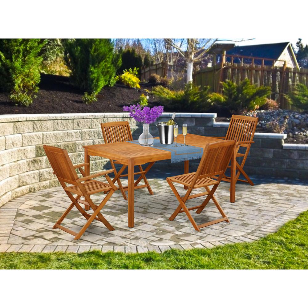 Wooden Patio Set Natural Oil, CMCM52CANA