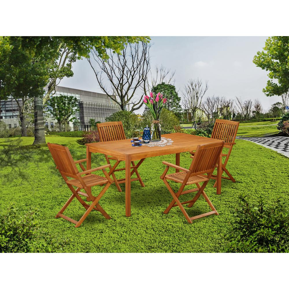 Wooden Patio Set Natural Oil, CMCM5CANA