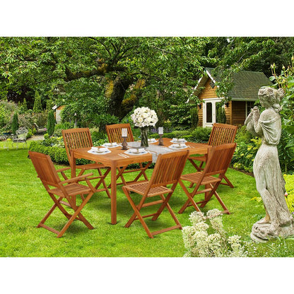 Wooden Patio Set Natural Oil, CMCM72CANA