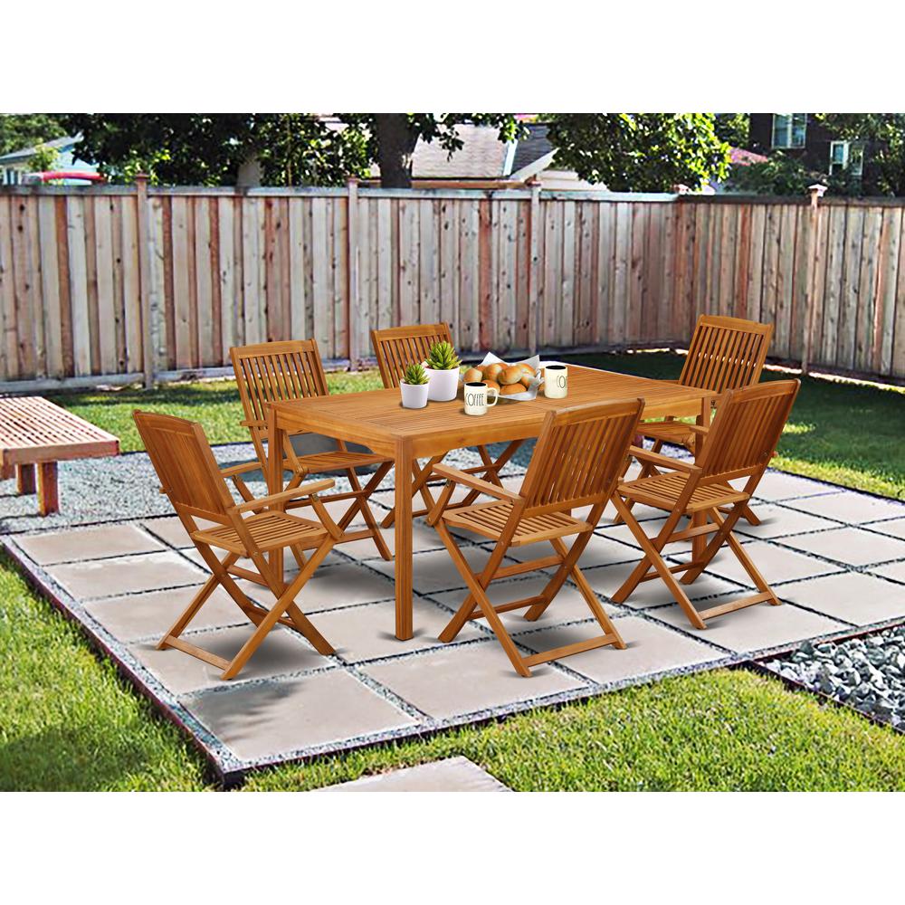 Wooden Patio Set Natural Oil, CMCM7CANA