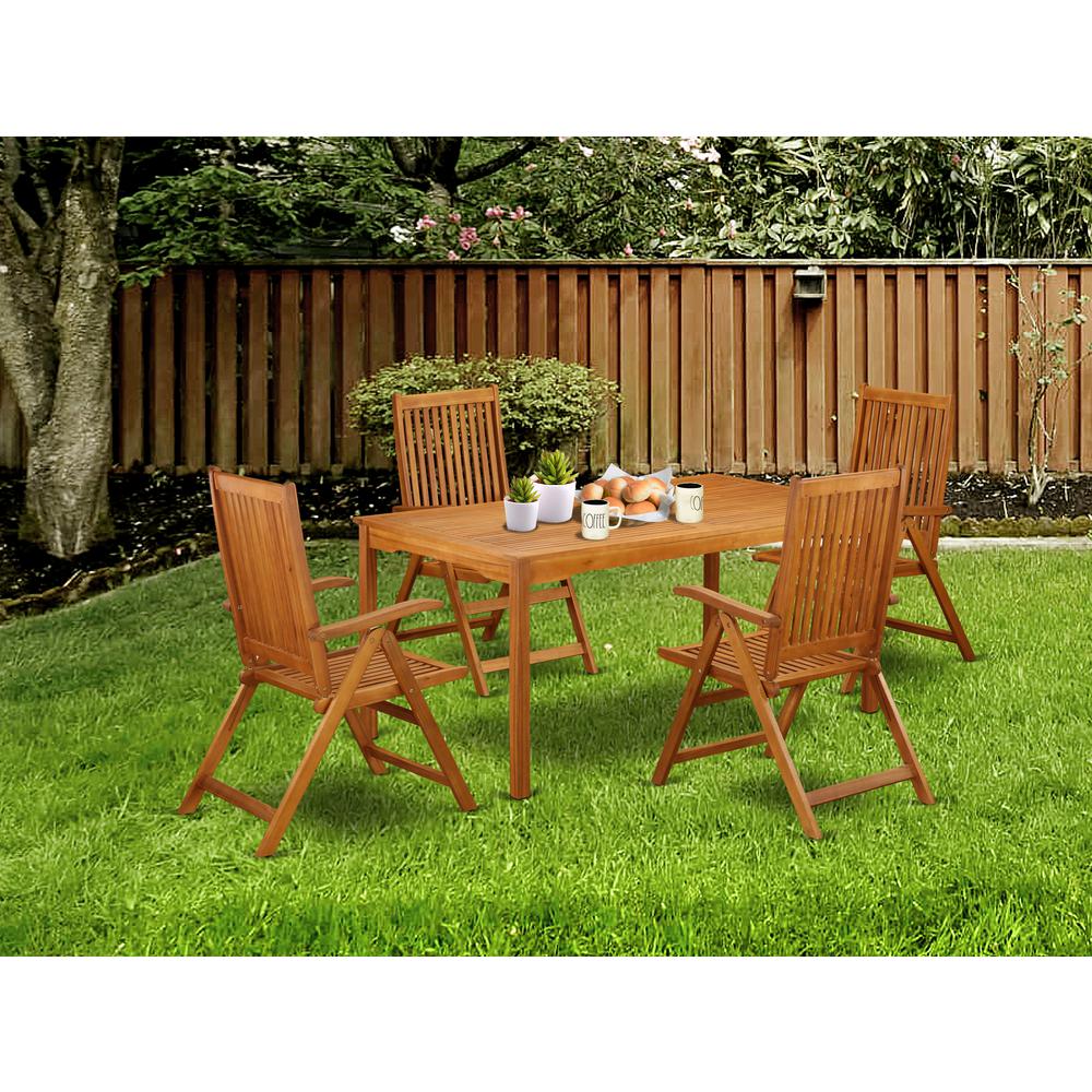 Wooden Patio Set Natural Oil, CMCN5NC5N