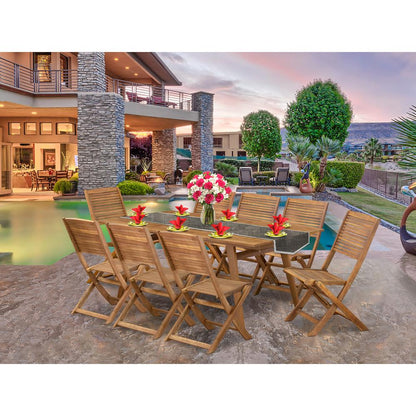 9 Piece Patio Garden Table Set
