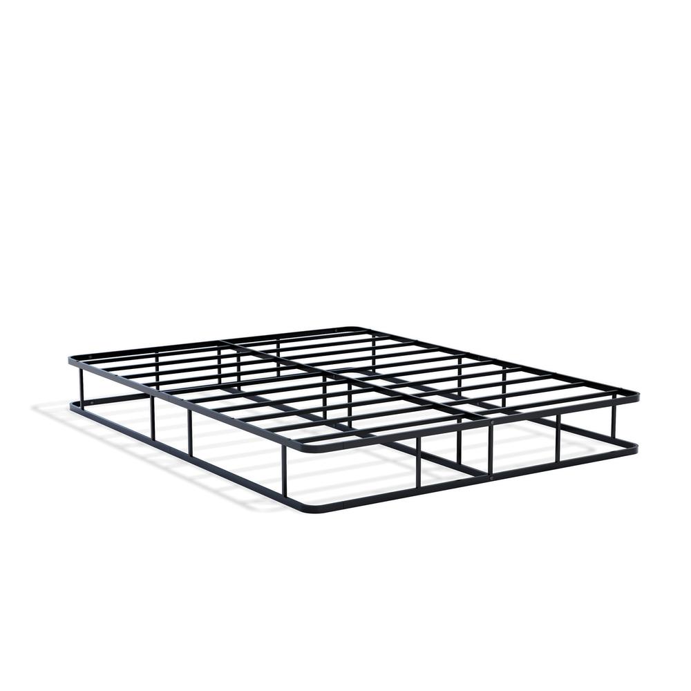 DHQBBLK Dothan Queen Bed Frame with Luxurious Style Headboard and Footboard - High Quality Metal Frame in Powder Coating Black