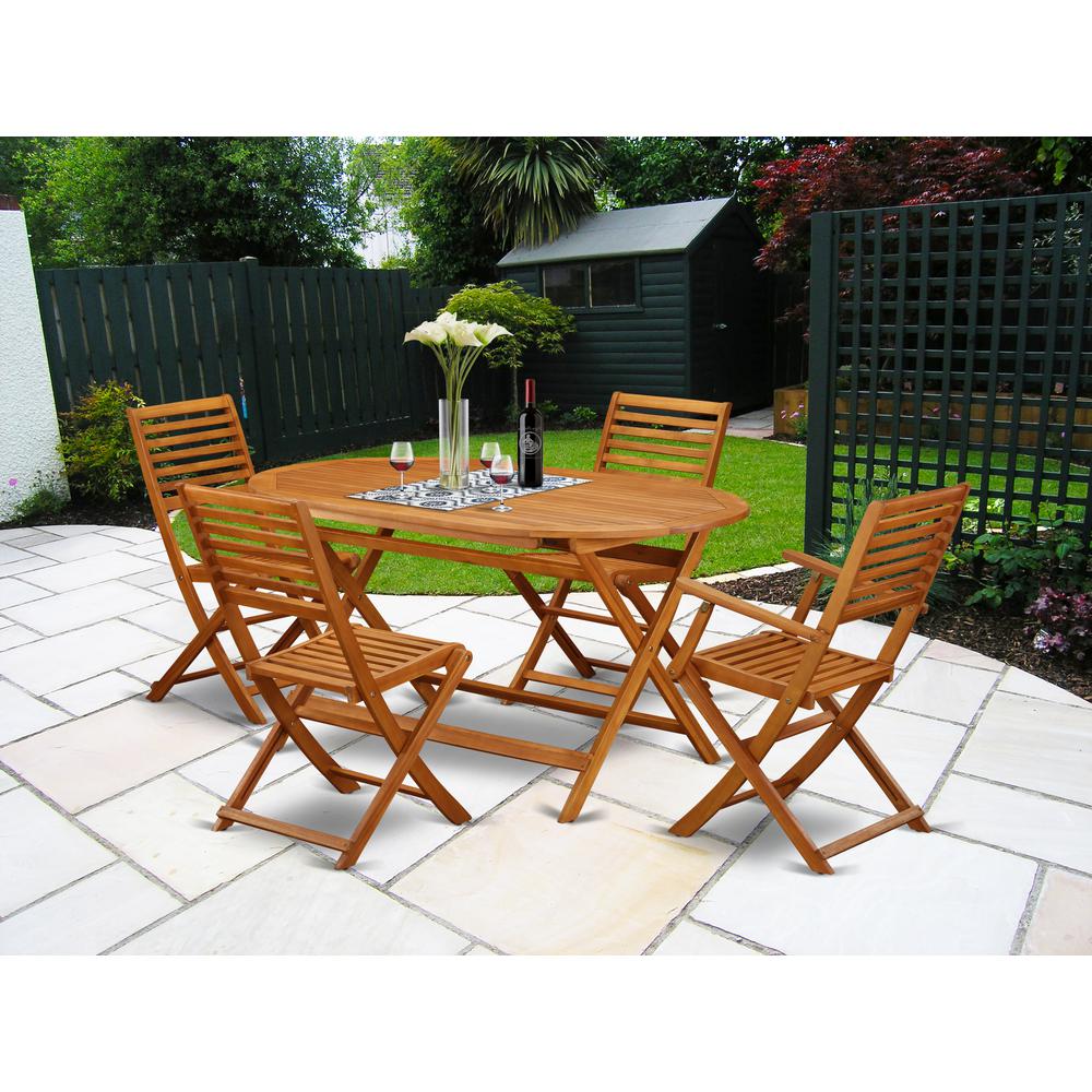 Wooden Patio Set Natural Oil, DIBS52CANA