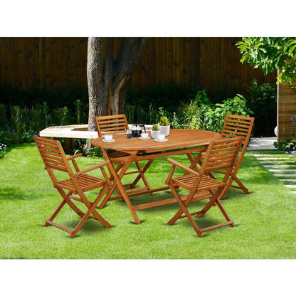 Wooden Patio Set Natural Oil, DIBS5CANA