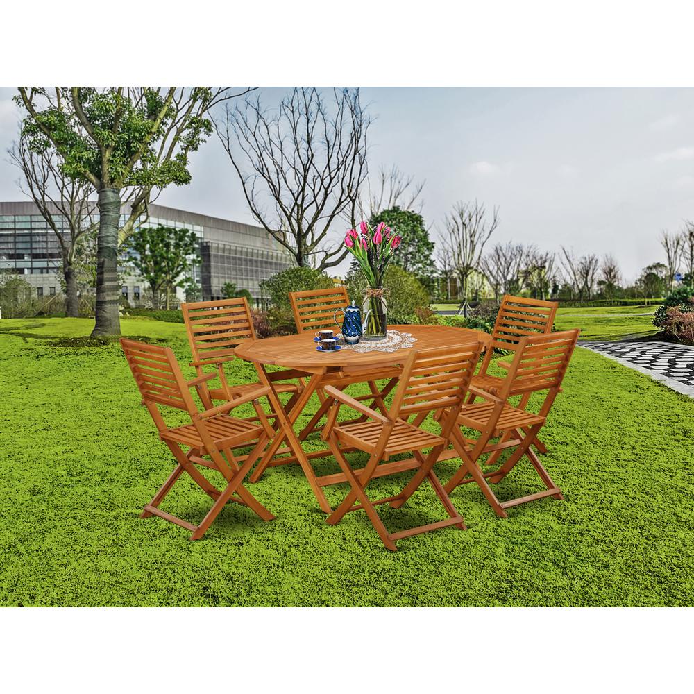 Wooden Patio Set Natural Oil, DIBS7CANA