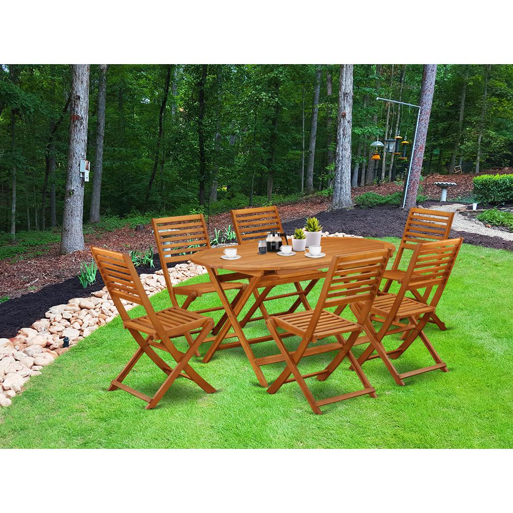 Wooden Patio Set Natural Oil, DIBS7CWNA