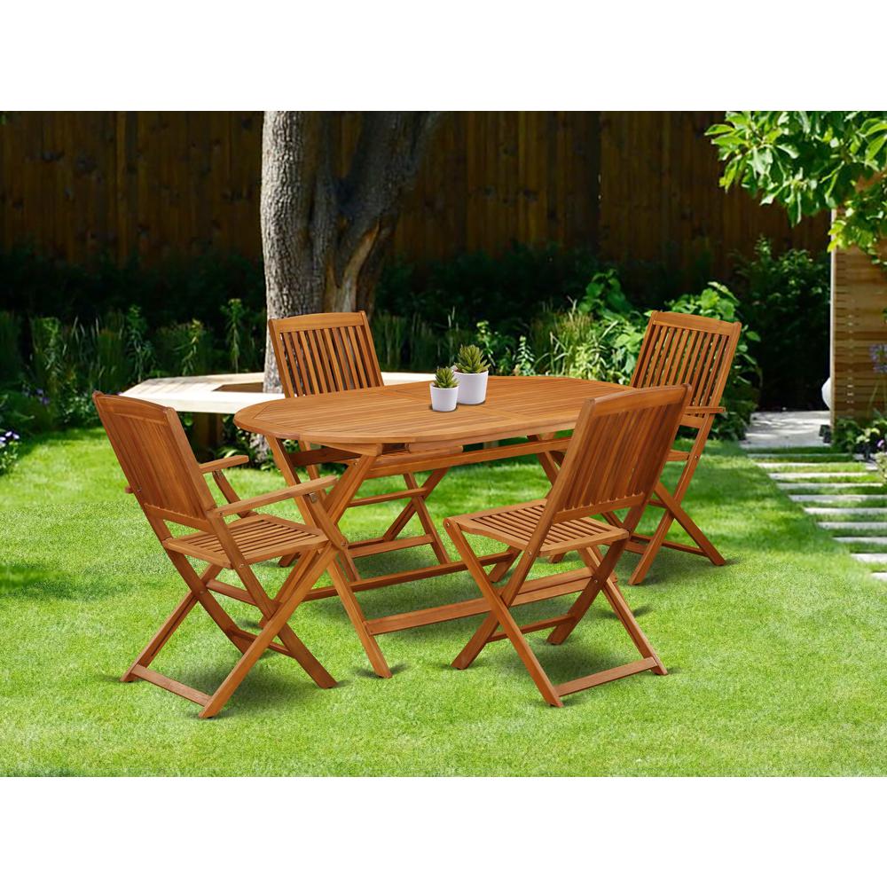 Wooden Patio Set Natural Oil, DICM52CANA