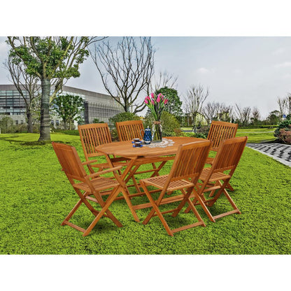 Wooden Patio Set Natural Oil, DICM72CANA