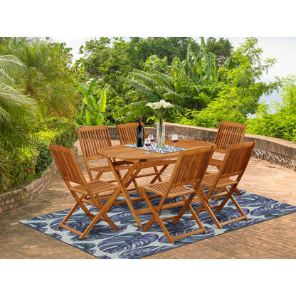 Wooden Patio Set Natural Oil, DICM7CWNA