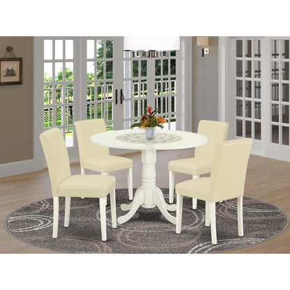 Dining Room Set Linen White, DLAB5-LWH-64