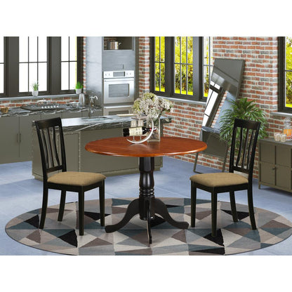 DLAN3-BCH-C Dining set - 3 Pcs with 2 Wood Chairs