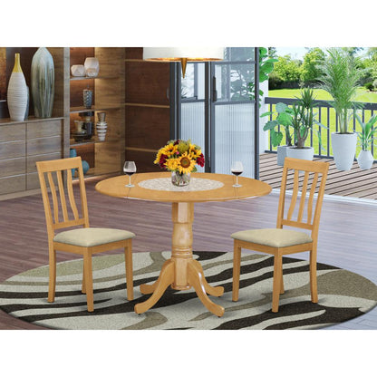DLAN3-OAK-C 3 PcTable and chair set - Kitchen dinette Table and 2 Kitchen Chairs