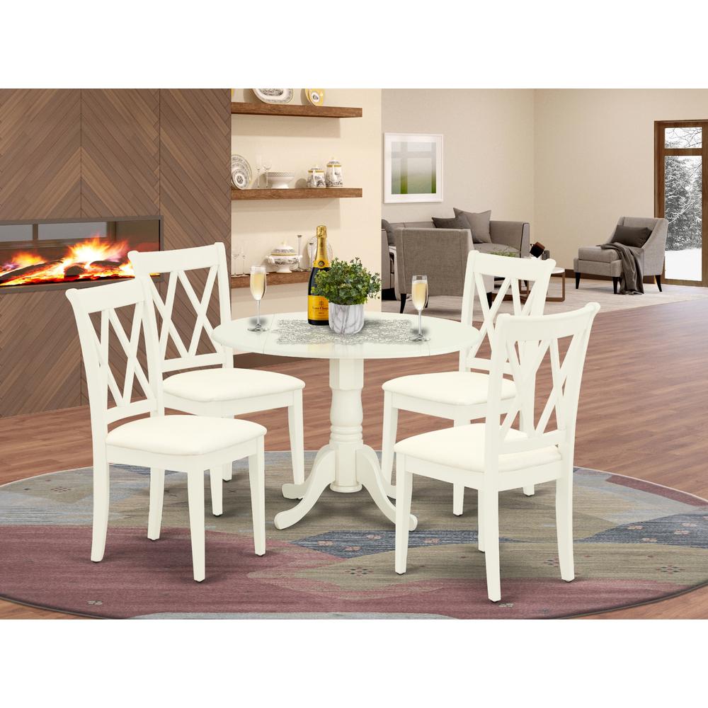 Dining Room Set Linen White, DLCL5-WHI-C