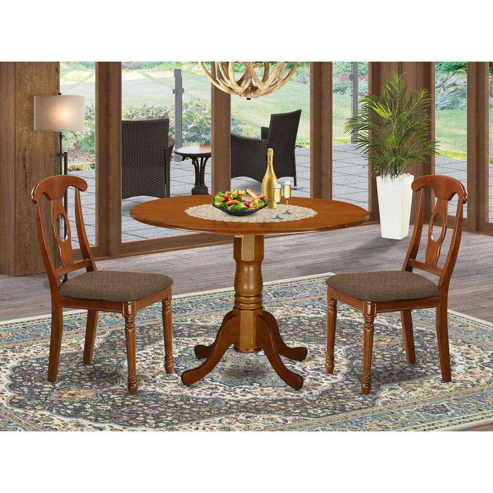 DLNA3-SBR-C 3 Pc small Kitchen Table set-Kitchen Table and 2 Kitchen Chairs.
