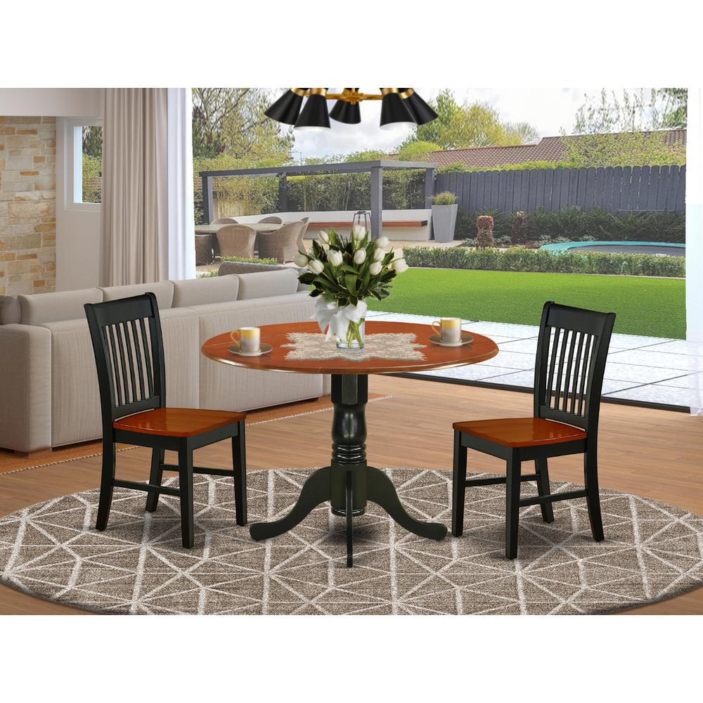 Dining Room Set Black & Cherry, DLNO3-BCH-W