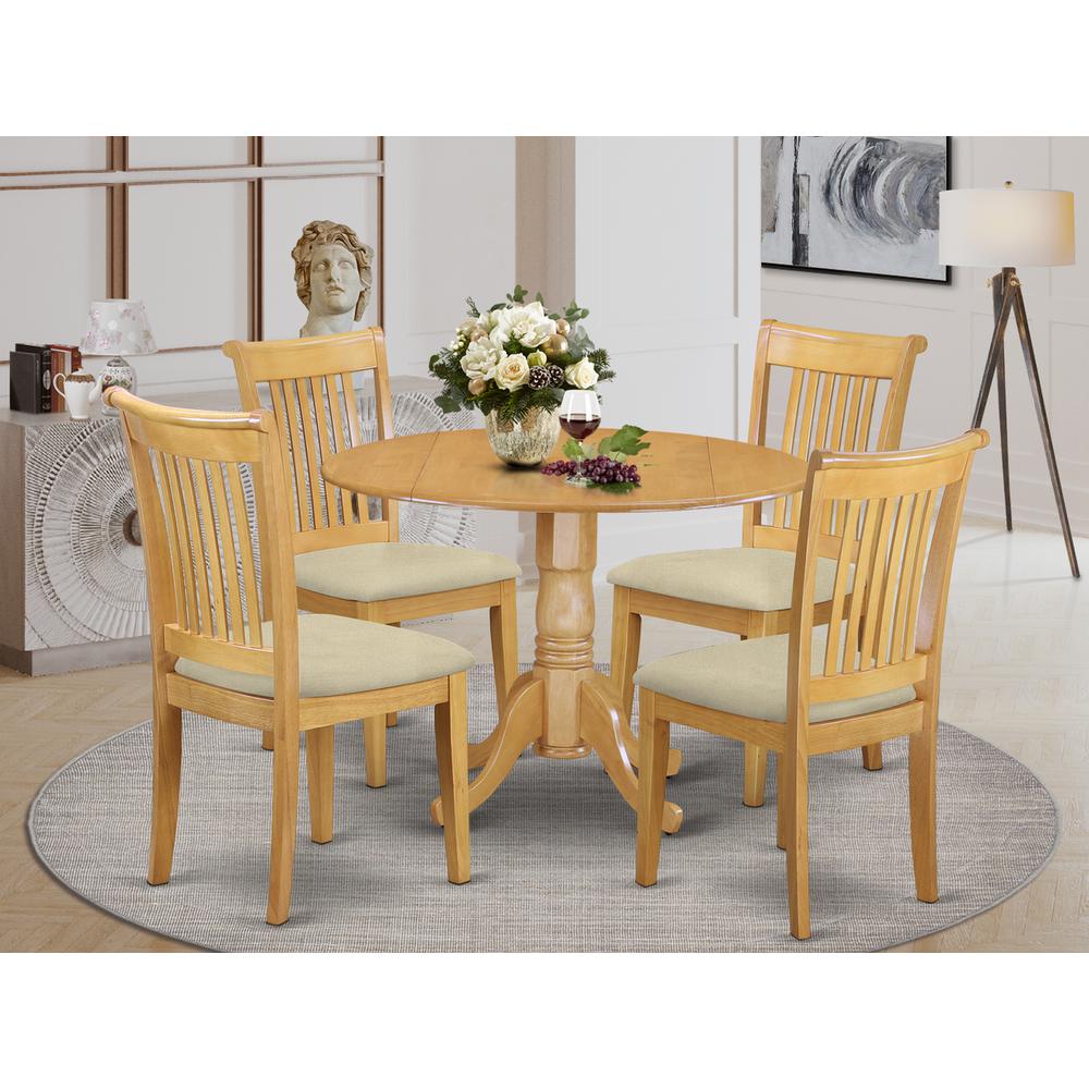Dining Room Set Oak, DLPO5-OAK-C