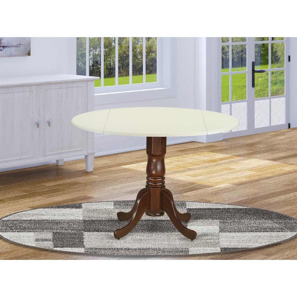 Dining Table Linen White & Mahogany, DLT-LMA-TP