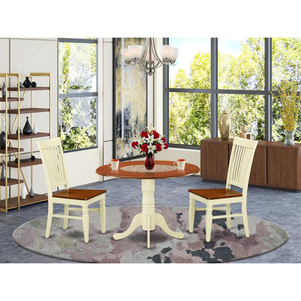 Dining Room Set Buttermilk & Cherry, DLWE3-BMK-W