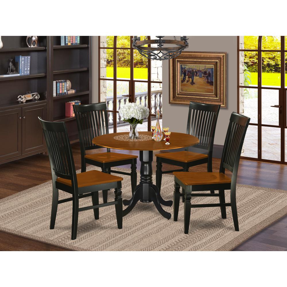 Dining Room Set Black & Cherry, DLWE5-BCH-W