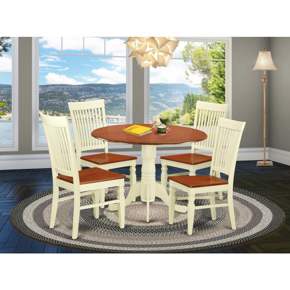 Dining Room Set Buttermilk & Cherry, DLWE5-BMK-W
