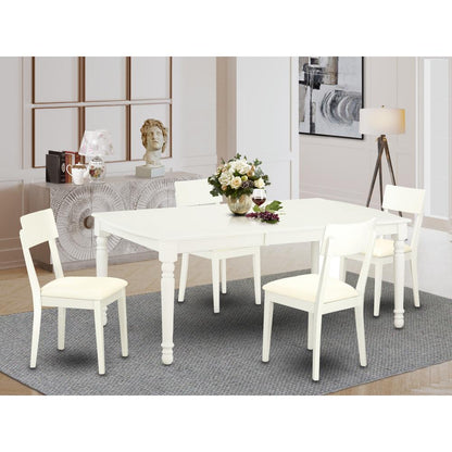 Dining Room Set Linen White, DOAD5-LWH-LC