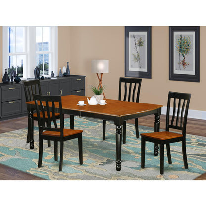 Dining Room Set Black & Cherry, DOAN5-BCH-W