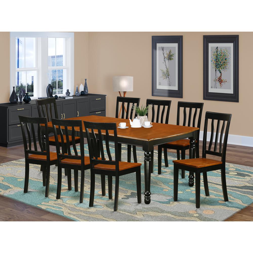 Dining Room Set Black & Cherry, DOAN9-BCH-W