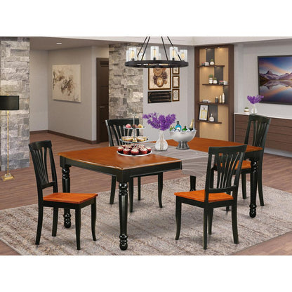 Dining Room Set Black & Cherry, DOAV5-BCH-W