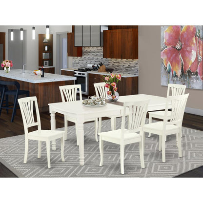 Dining Room Set Linen White, DOAV7-LWH-W