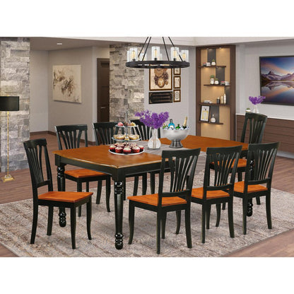 Dining Room Set Black & Cherry, DOAV9-BCH-W