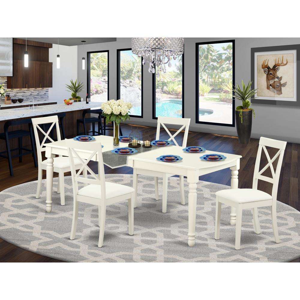 Dining Room Set Linen White, DOBO5-LWH-LC