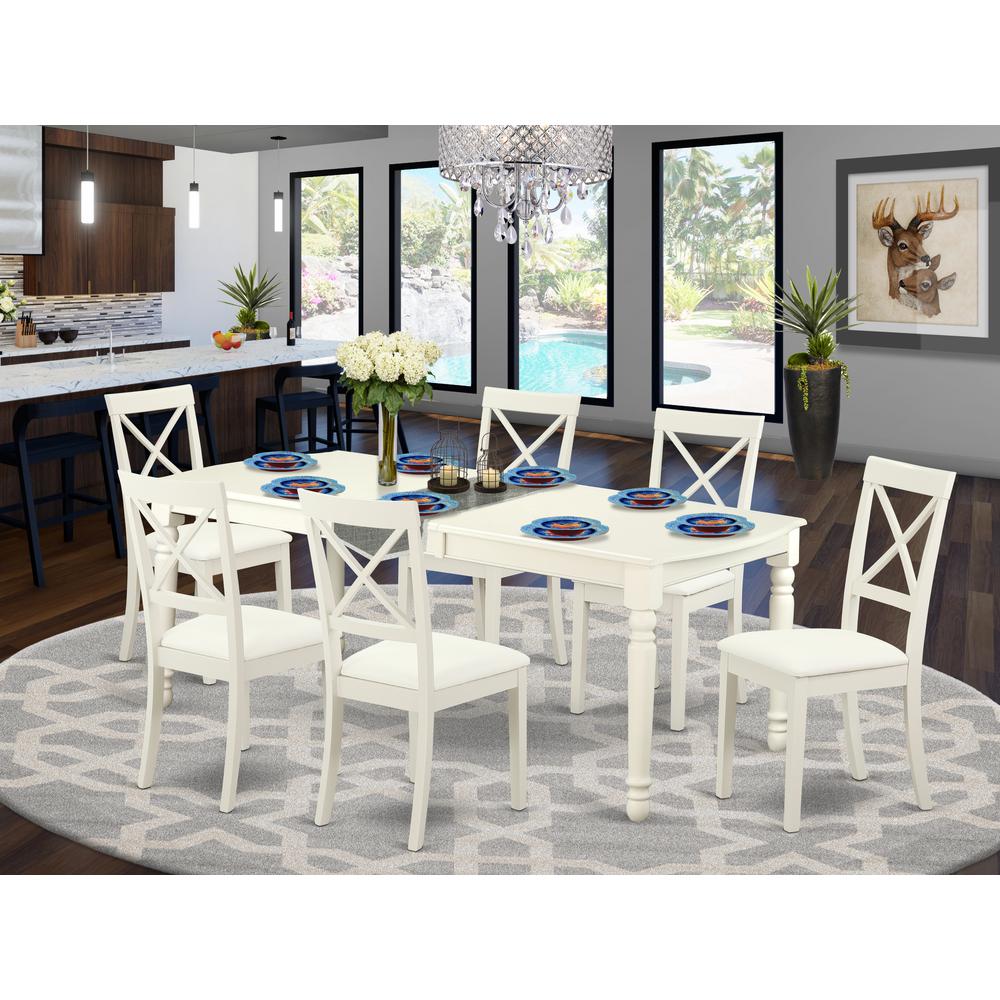 Dining Room Set Linen White, DOBO7-LWH-LC
