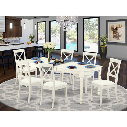 Dining Room Set Linen White, DOBO7-LWH-LC