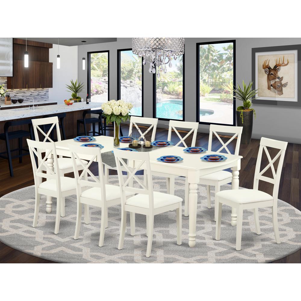 Dining Room Set Linen White, DOBO9-LWH-LC