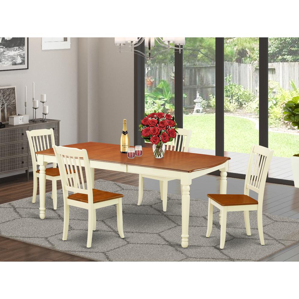 Dining Room Set Buttermilk & Cherry, DODA5-BMK-W
