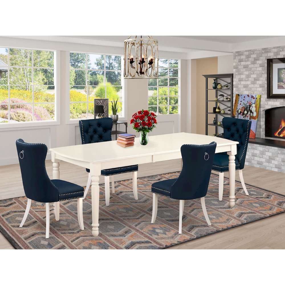 5 Piece Kitchen Set Consists of a Rectangle Dining Table with Butterfly Leaf