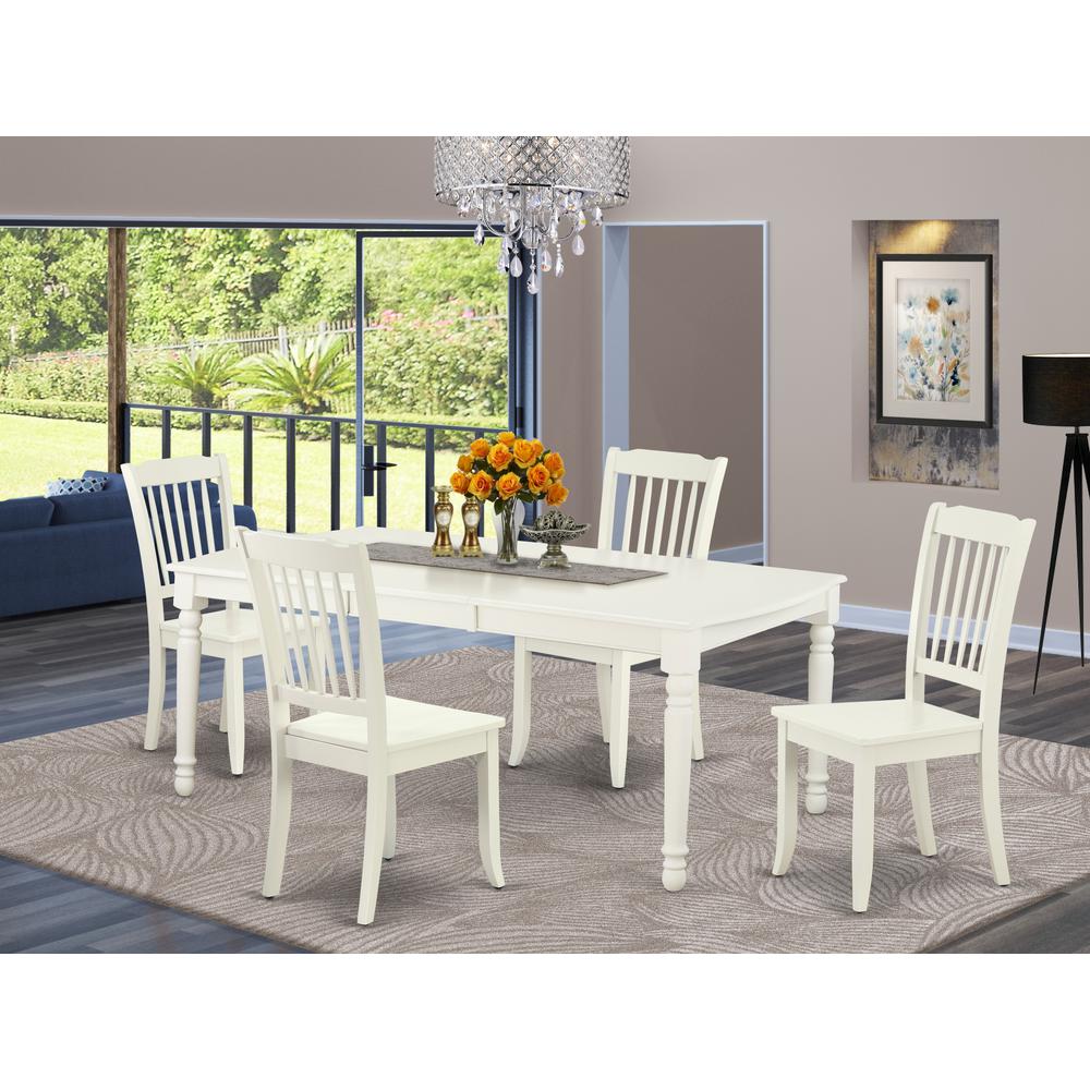 Dining Room Set Linen White, DODA5-LWH-W